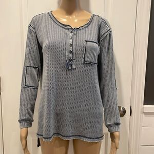 She + Sky Women's Gray Long Sleeve Top size M
